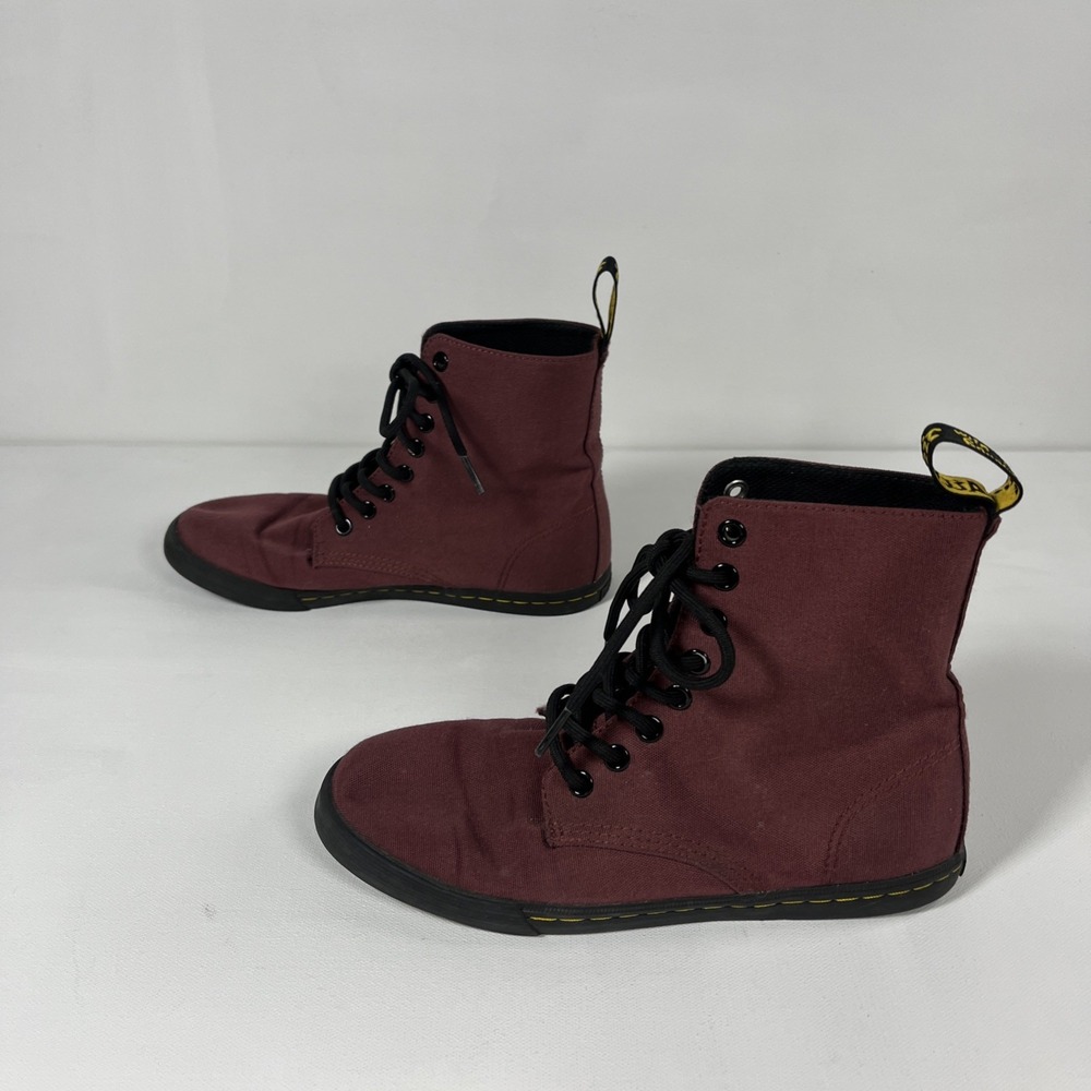 Dr. Martens Sheridan Canvas Combat Ankle Boots Lace-Up Womens US 5